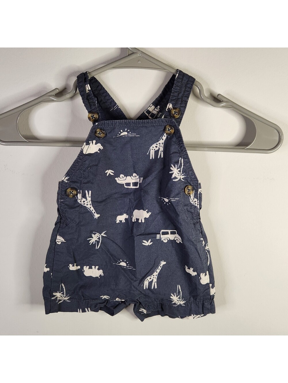 Carter's 3M navy animal print overalls